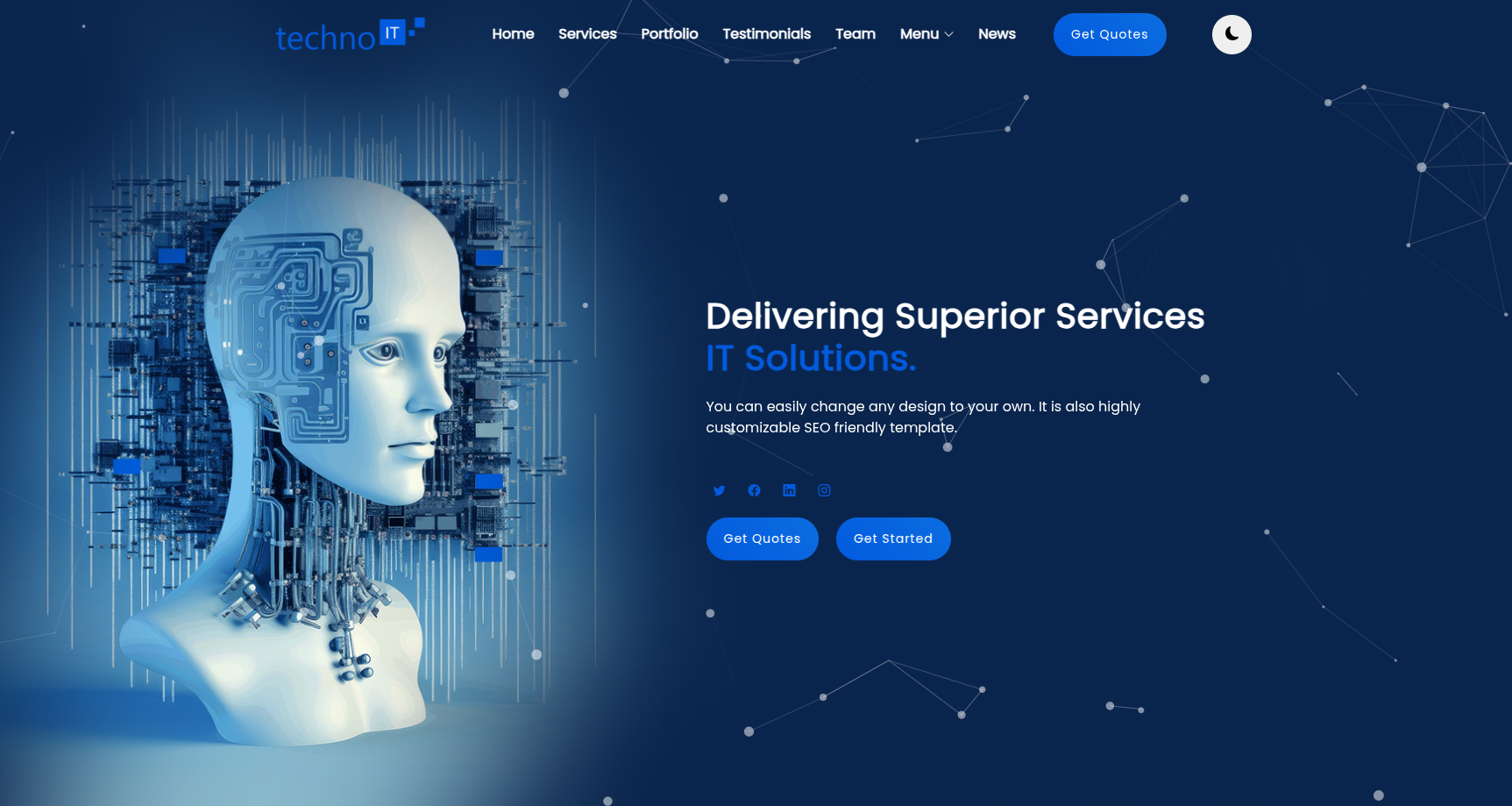 Technoit | IT Solutions & Business Services Multipurpose Responsive Website Template Html Css JS