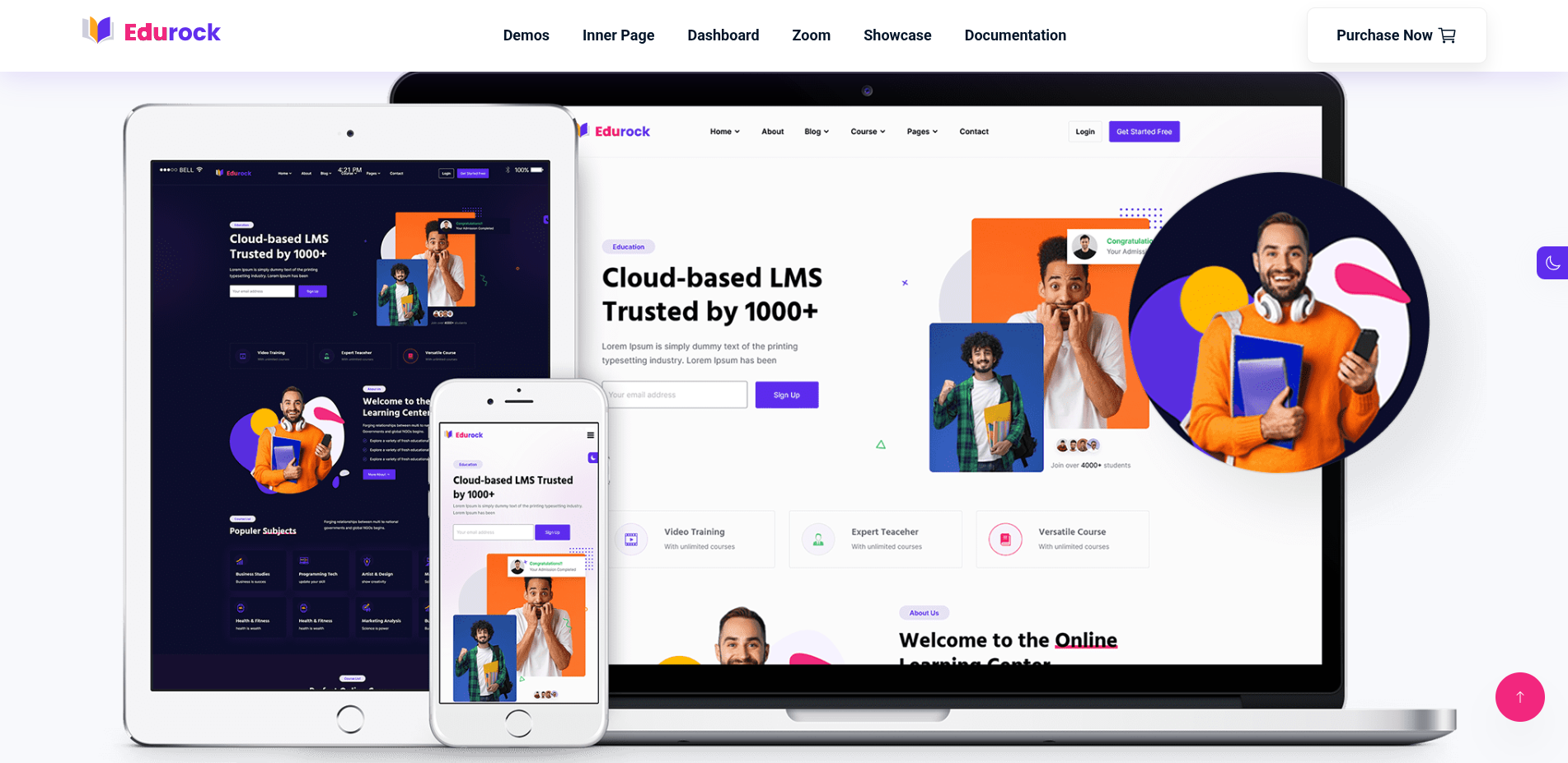Edurock - Education Template School, university, online course, cart, product